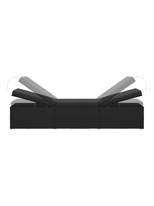 Chaise longue en résine tressée et coussin - Kiabi