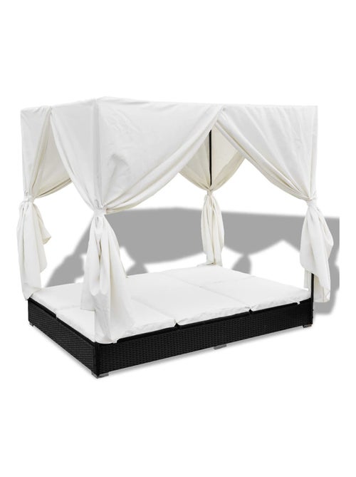 Chaise longue extérieur avec rideaux - Kiabi