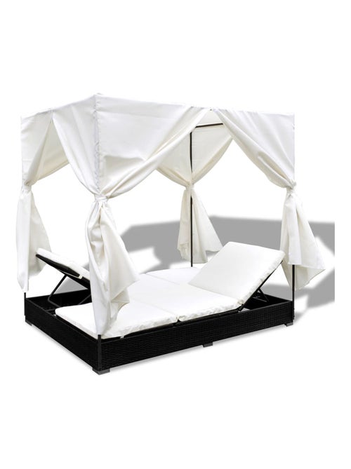 Chaise longue extérieur avec rideaux - Kiabi