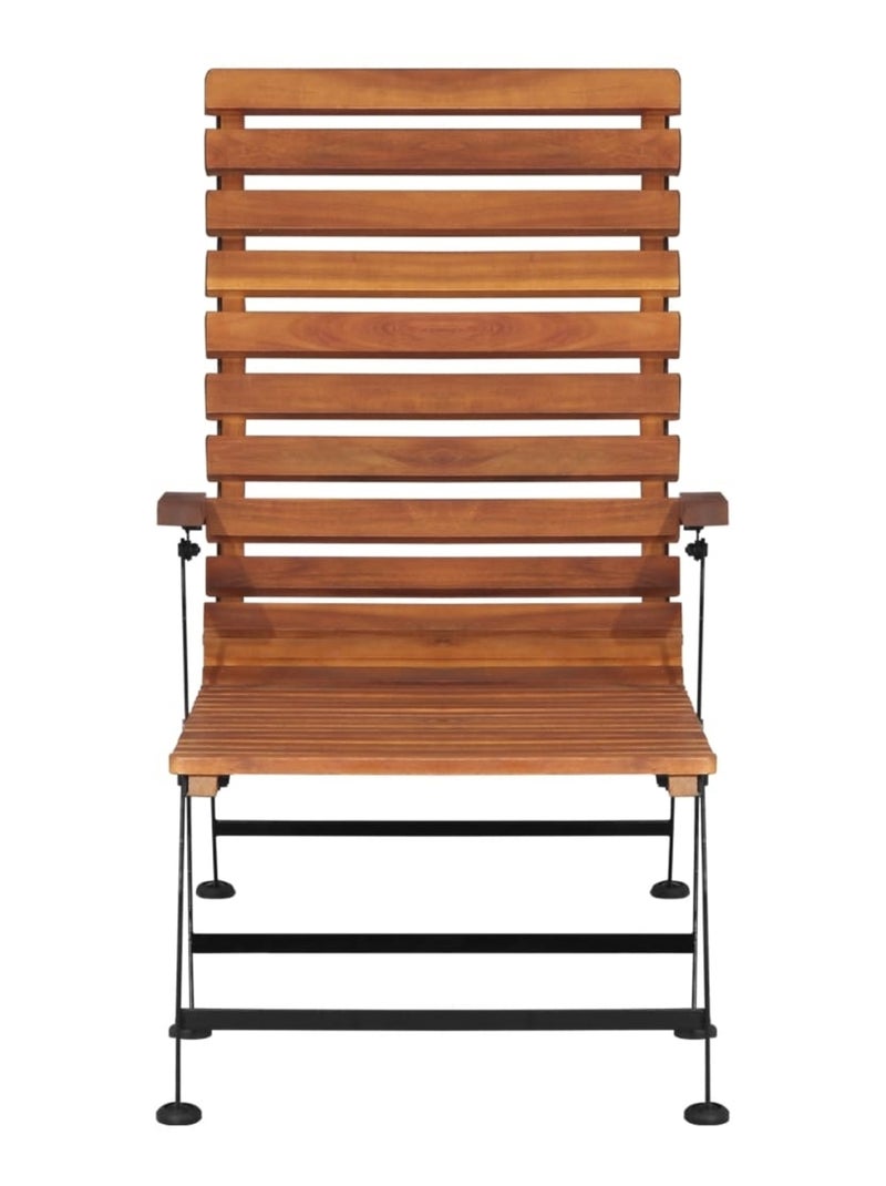 Chaise longue extérieure en acacia Marron foncé - Kiabi