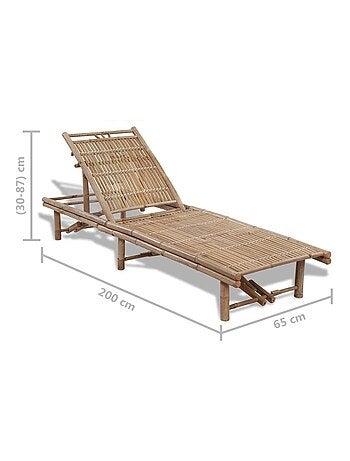 Chaise longue extérieure en bambou