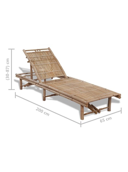 Chaise longue extérieure en bambou - Kiabi Chaise longue extérieure en bambou - Kiabi