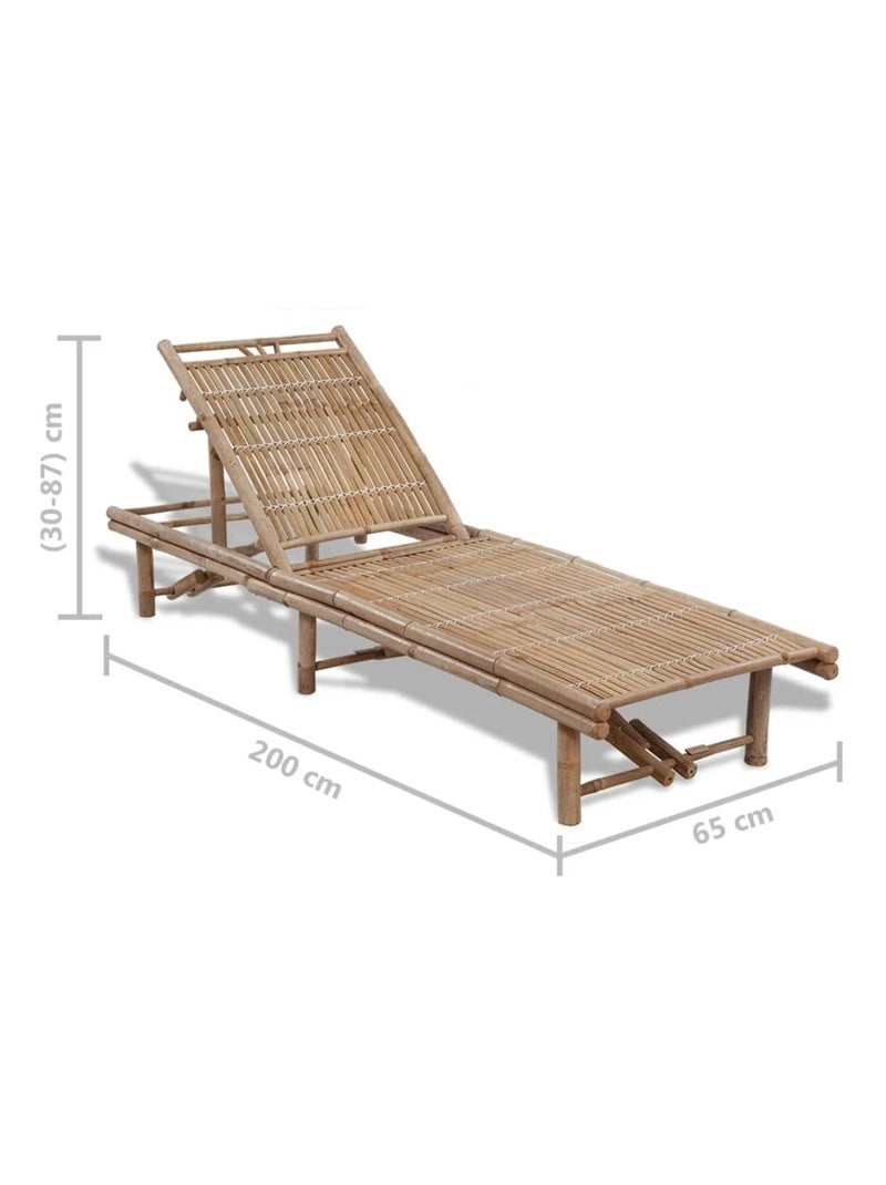 Chaise longue extérieure en bambou Marron clair - Kiabi