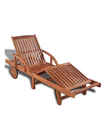 Chaise longue extérieure en bois d'acacia