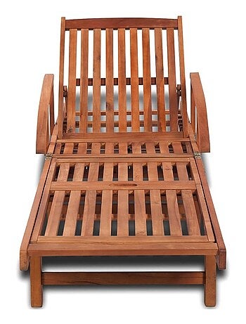 Chaise longue extérieure en bois d'acacia