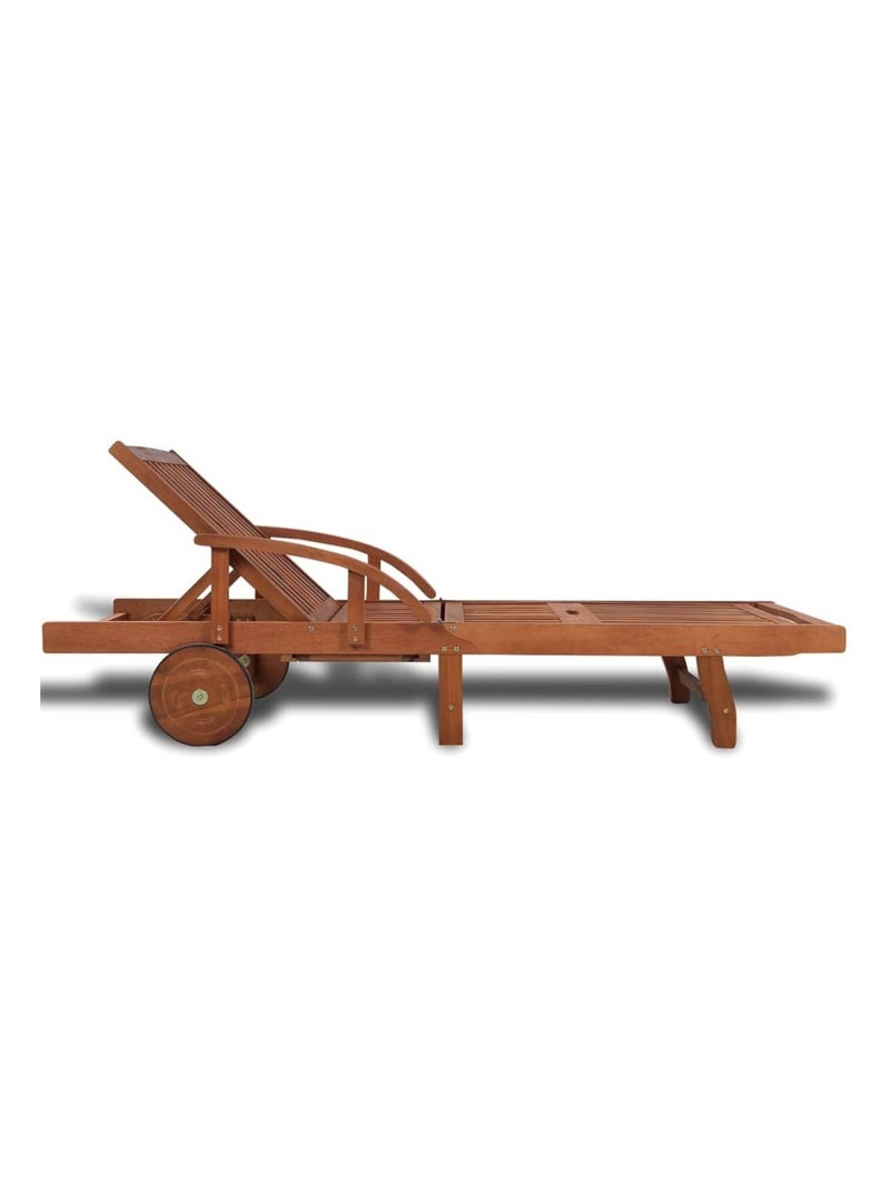 Chaise longue extérieure en bois d'acacia Marron foncé - Kiabi