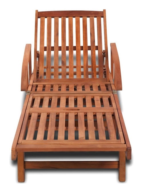 Chaise longue extérieure en bois d'acacia - Kiabi