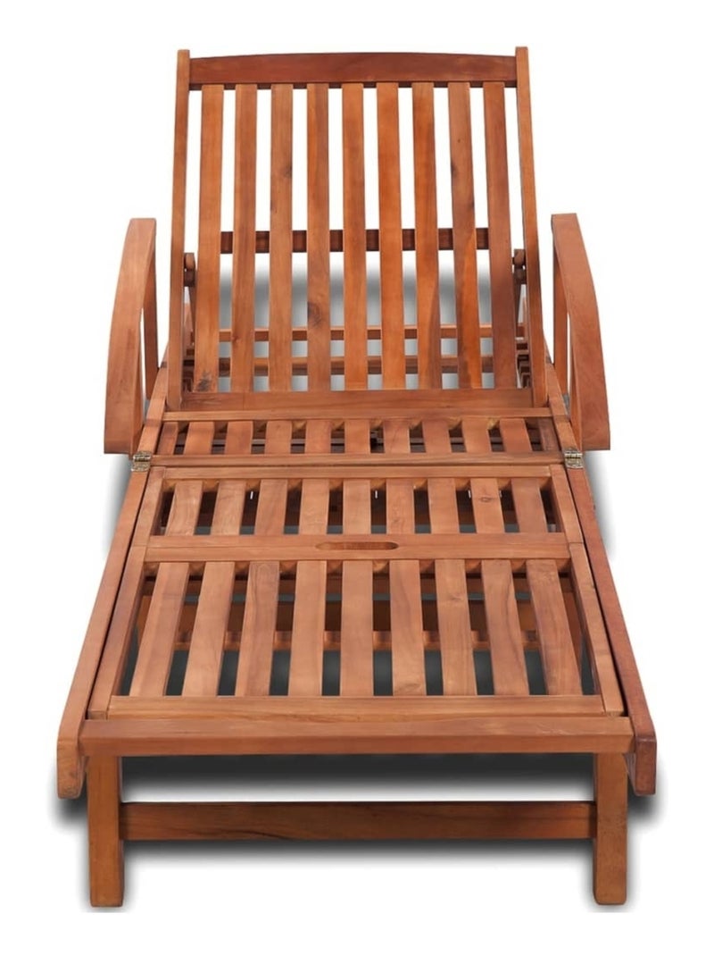 Chaise longue extérieure en bois d'acacia Marron foncé - Kiabi