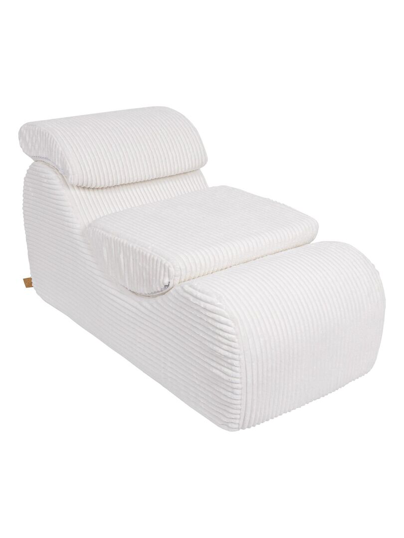 Chaise Longue Ondulée en Mousse pour Enfants - Canapé pour Chambre d'Enfant, Furrycord Blanc - Kiabi