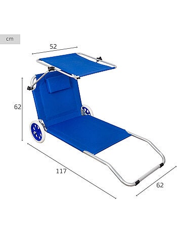 Chaise longue pliable 2 en 1 beach aktive