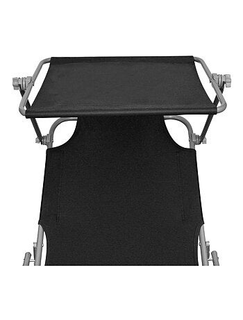 Chaise longue pliable avec auvent