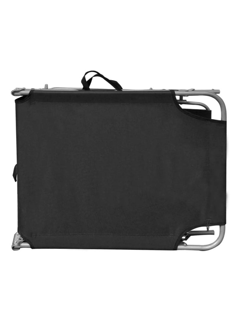 Chaise longue pliable avec auvent Noir - Kiabi