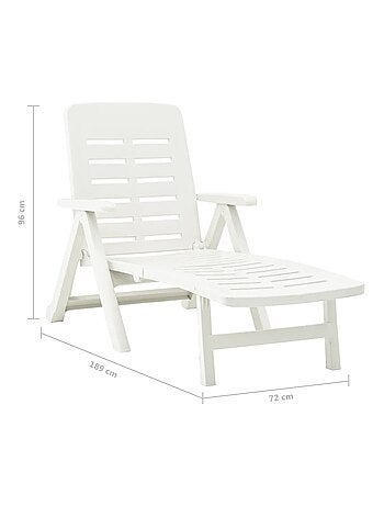 Chaise longue pliable unie
