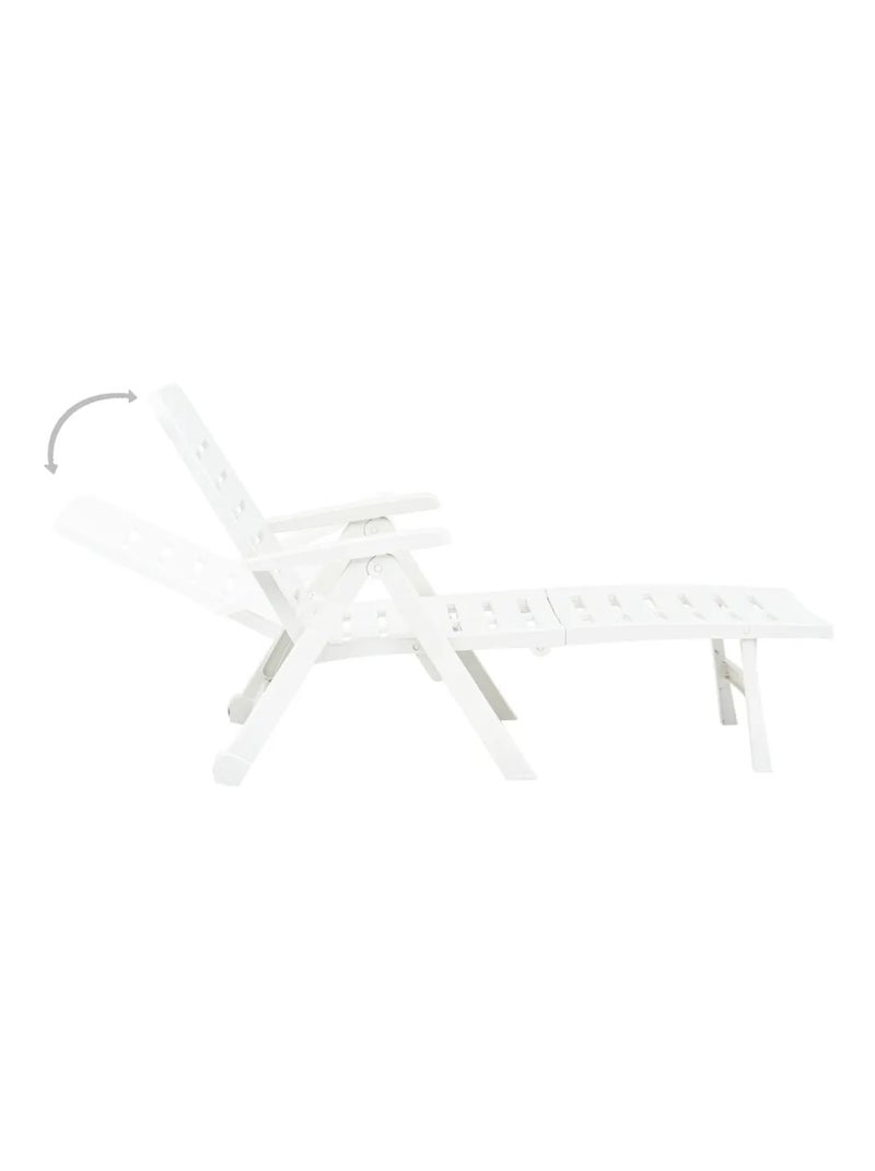 Chaise longue pliable unie Blanc - Kiabi