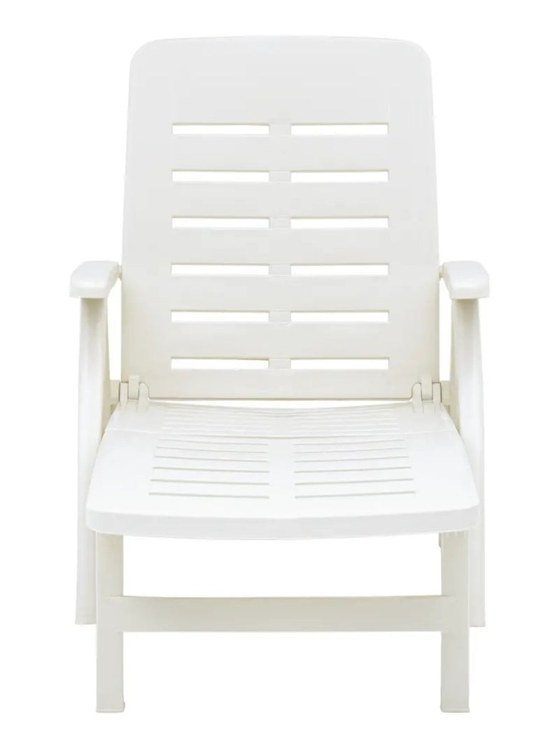 Chaise longue pliable unie Blanc - Kiabi