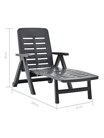 Chaise longue pliable unie