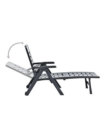 Chaise longue pliable unie