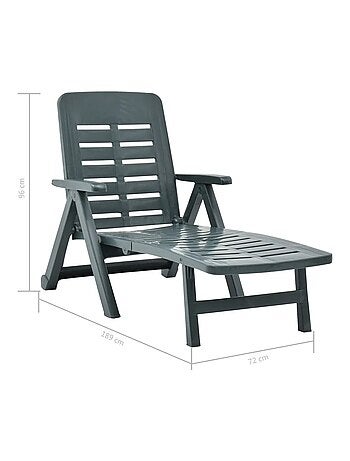 Chaise longue pliable unie