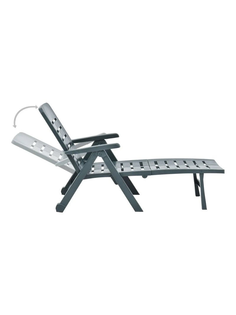 Chaise longue pliable unie Vert - Kiabi