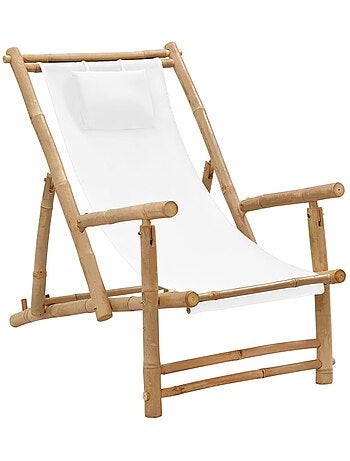 Chaise longue pliante en bambou