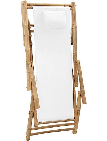 Chaise longue pliante en bambou