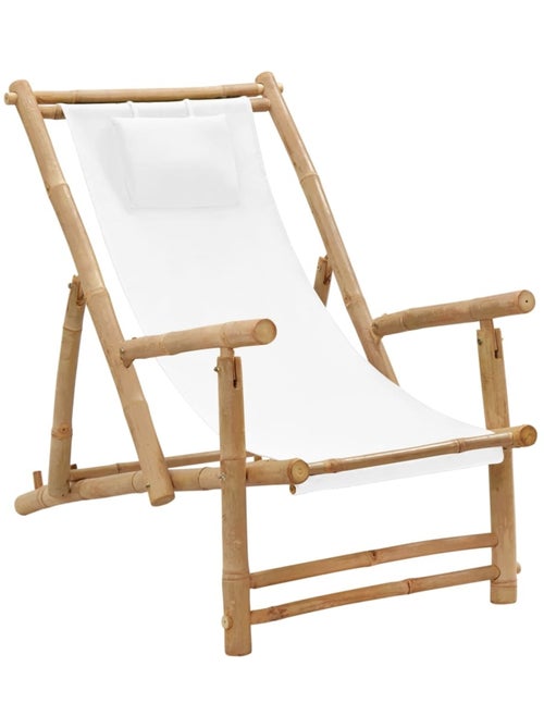 Chaise longue pliante en bambou - Kiabi Chaise longue pliante en bambou - Kiabi