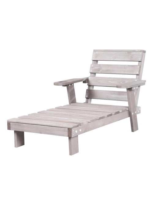 Chaise longue pour enfant en bois massif - Transat avec 2 coussins 'Roba little stars' - Kiabi