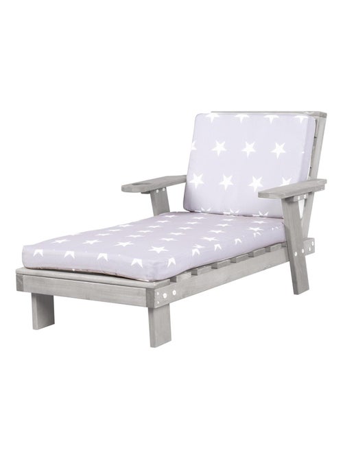 Chaise longue pour enfant en bois massif avec 2 coussins 'Roba little stars' - Kiabi
