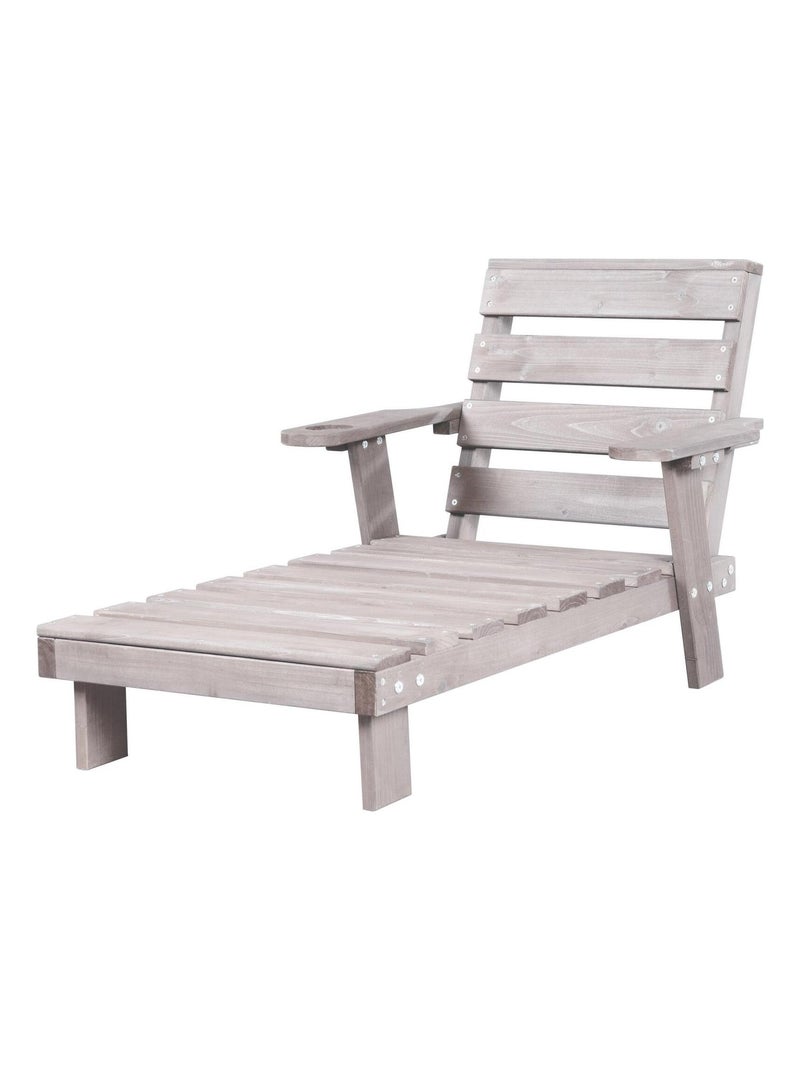 Chaise longue pour enfant en bois massif avec 2 coussins 'Roba little stars' Gris - Kiabi