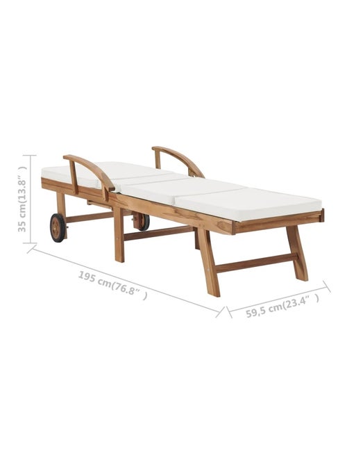 Chaise longue réglable avec coussin - Kiabi