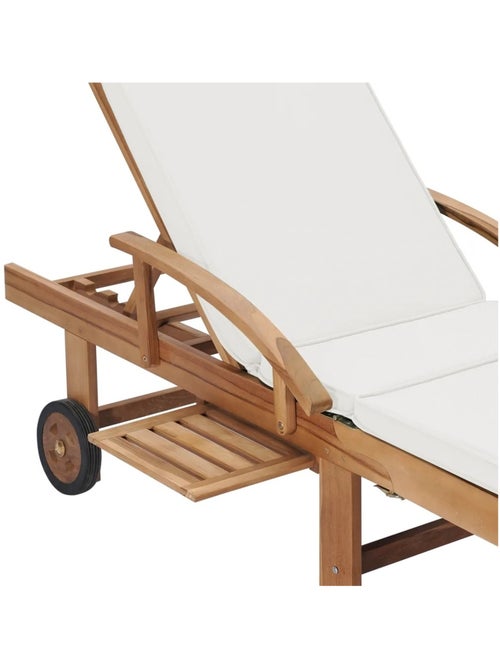 Chaise longue réglable avec coussin - Kiabi