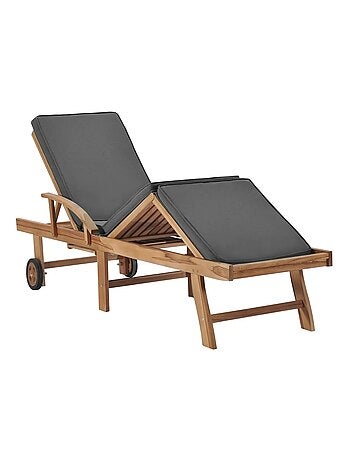 Chaise longue réglable avec coussin