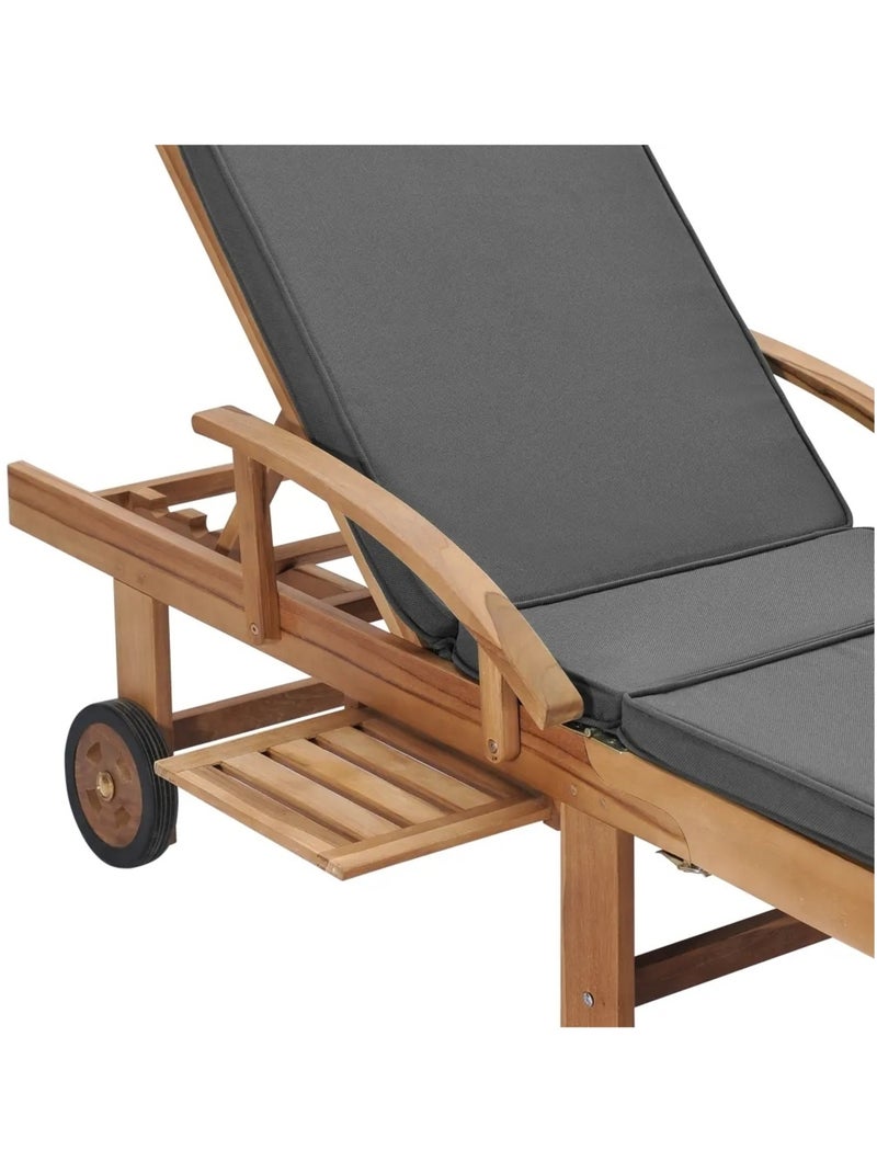 Chaise longue réglable avec coussin Gris foncé - Kiabi