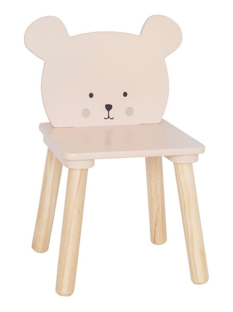Chaise Ours en bois Rose - Kiabi