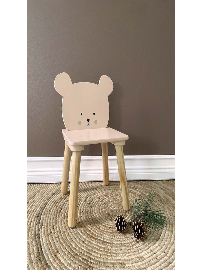 Chaise Ours en bois Rose - Kiabi