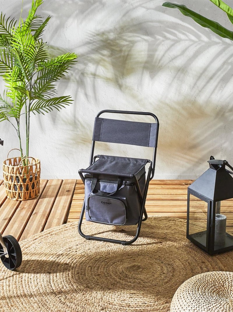 Chaise pliante 2 en 1 avec sac isotherme Gris - Kiabi