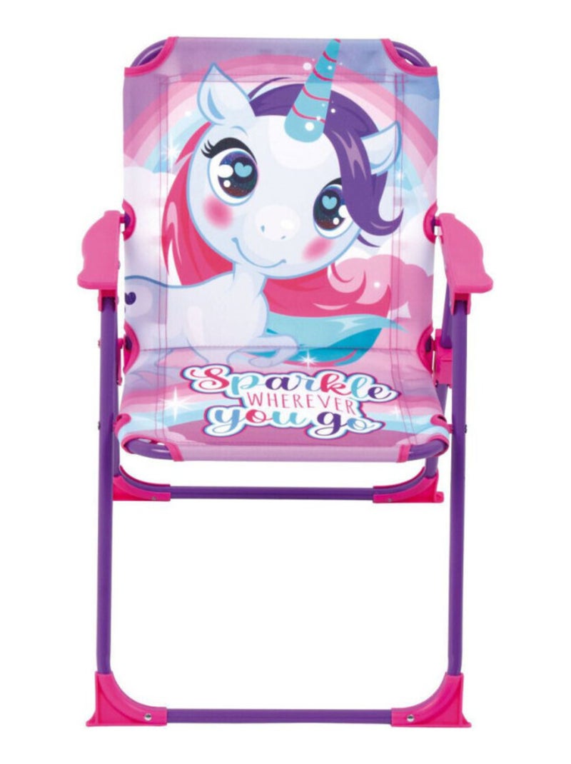 Chaise pliante avec accoudoirs - Licorne Rose - Kiabi