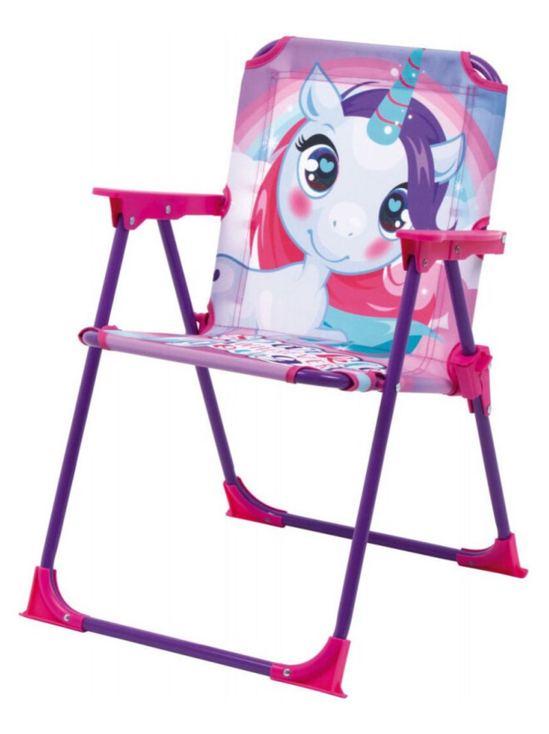Chaise pliante avec accoudoirs - Licorne Rose - Kiabi