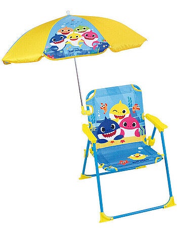 Chaise pliante Baby Shark enfant avec parasol