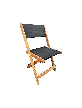 Lot de 2 chaises pliantes en bois exotique
