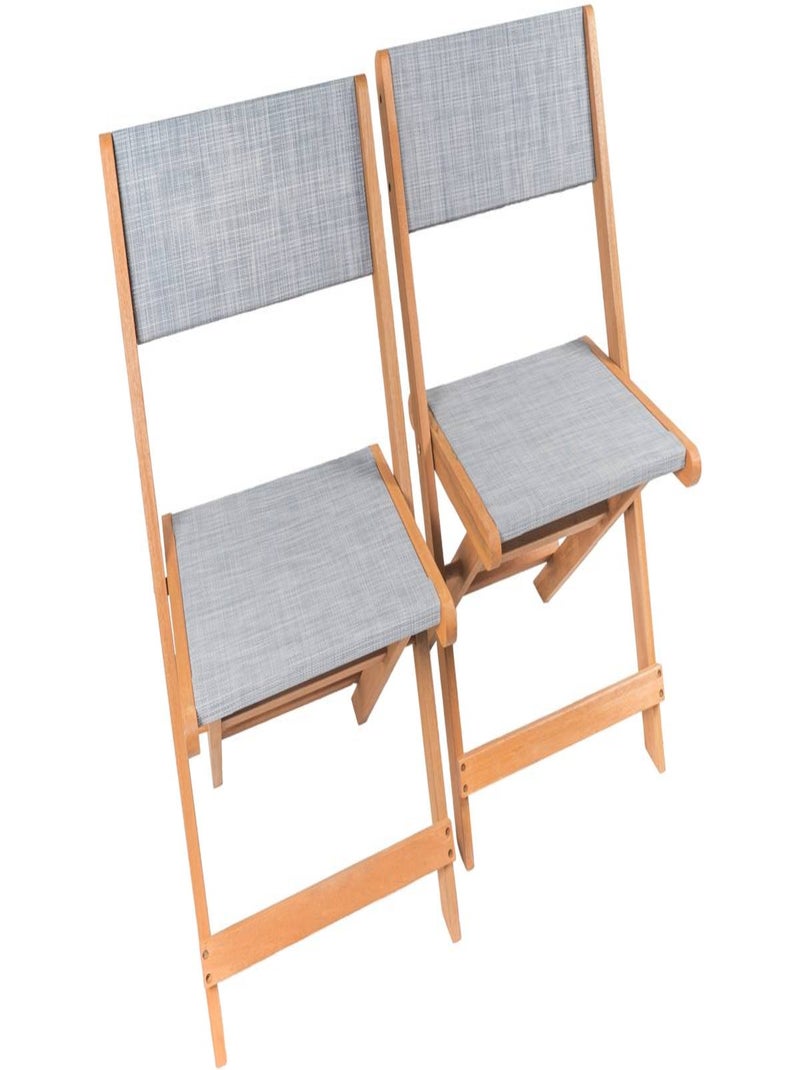 Chaise pliante en bois exotique "Seoul" - Maple - Gris - Lot de 2 Gris - Kiabi