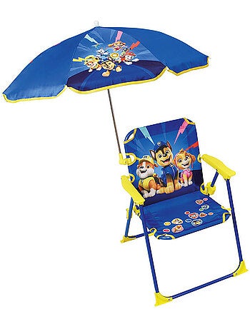 Chaise pliante enfant avec parasol - La Pat'Patrouille