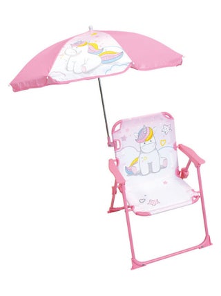 Chaise pliante enfant avec parasol - Licorne