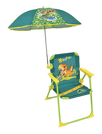 Chaise pliante Jurassic World enfant avec parasol