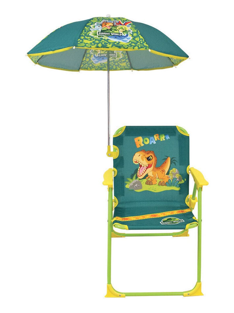 Chaise pliante Jurassic World enfant avec parasol Vert - Kiabi