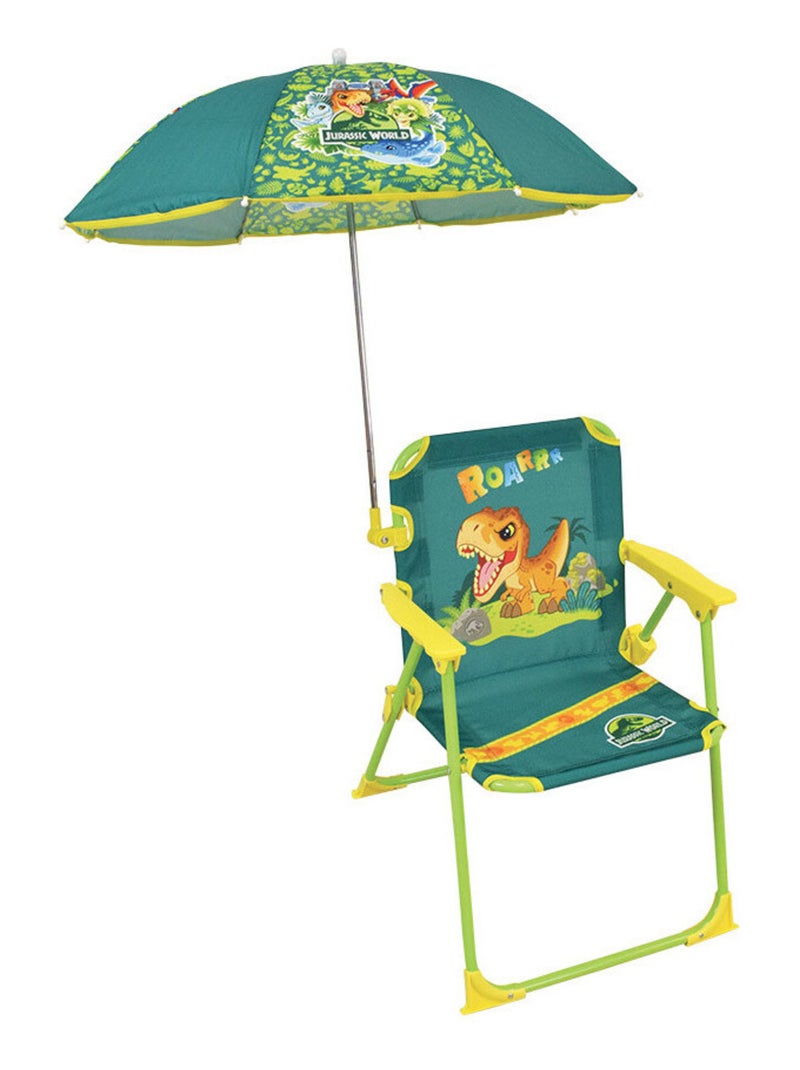 Chaise pliante Jurassic World enfant avec parasol Vert - Kiabi