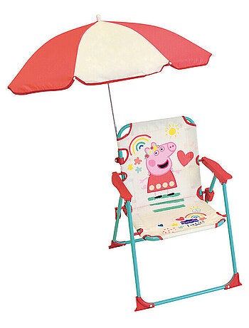 Chaise pliante Peppa Pig enfant avec parasol