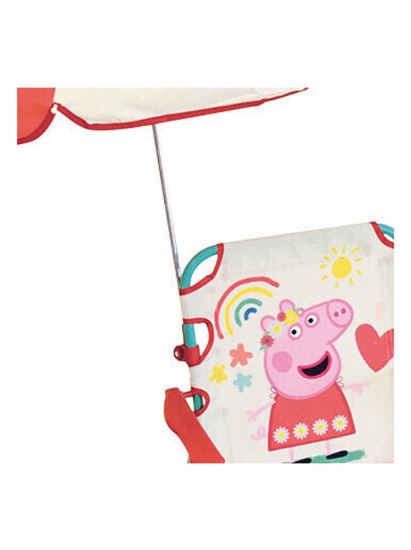 Chaise pliante Peppa Pig enfant avec parasol Multicolore - Kiabi
