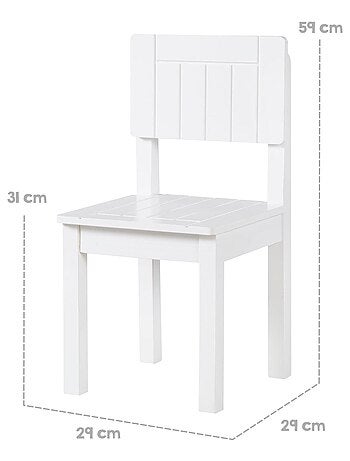 Chaise rustique pour enfant en bois laqué blanc - de 2 à 10 ans 'Roba'