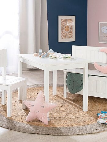 Chaise rustique pour enfant en bois laqué blanc - de 2 à 10 ans 'Roba'